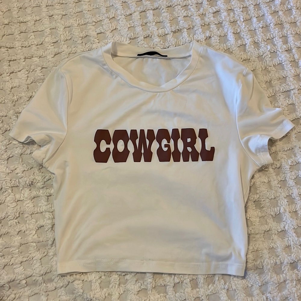 White Cowgirl Crop Top